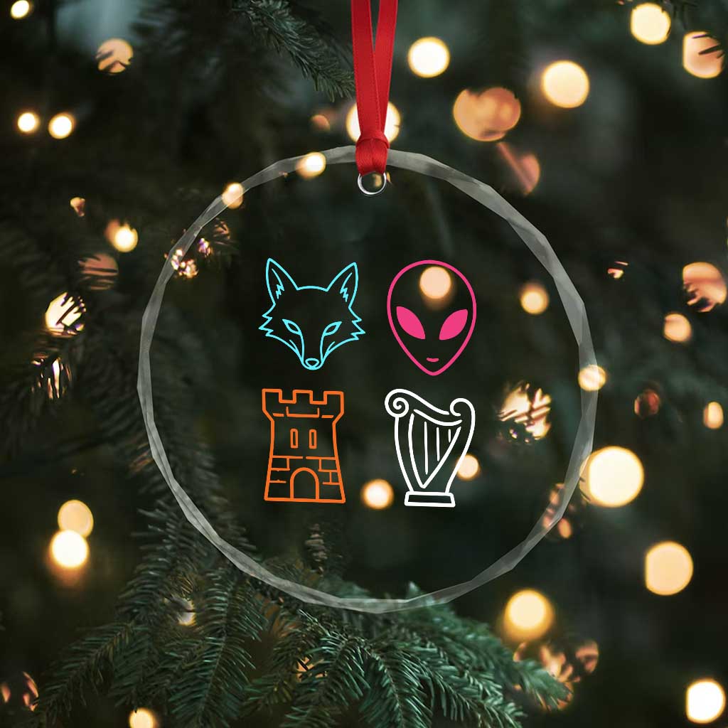Fox Alien Castle Harp Retro Crystal Glass Ornament San Antonio Texas Sports TS11 Print Your Wear
