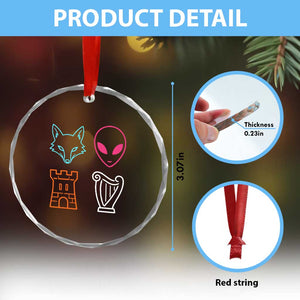 Fox Alien Castle Harp Retro Crystal Glass Ornament San Antonio Texas Sports TS11 Print Your Wear