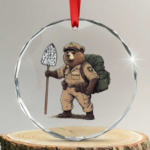 Foxtrot Delta Tango Resist Bear Crystal Glass Ornament - Print Your Wear