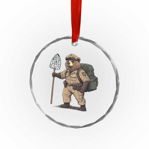 Foxtrot Delta Tango Resist Bear Crystal Glass Ornament - Print Your Wear