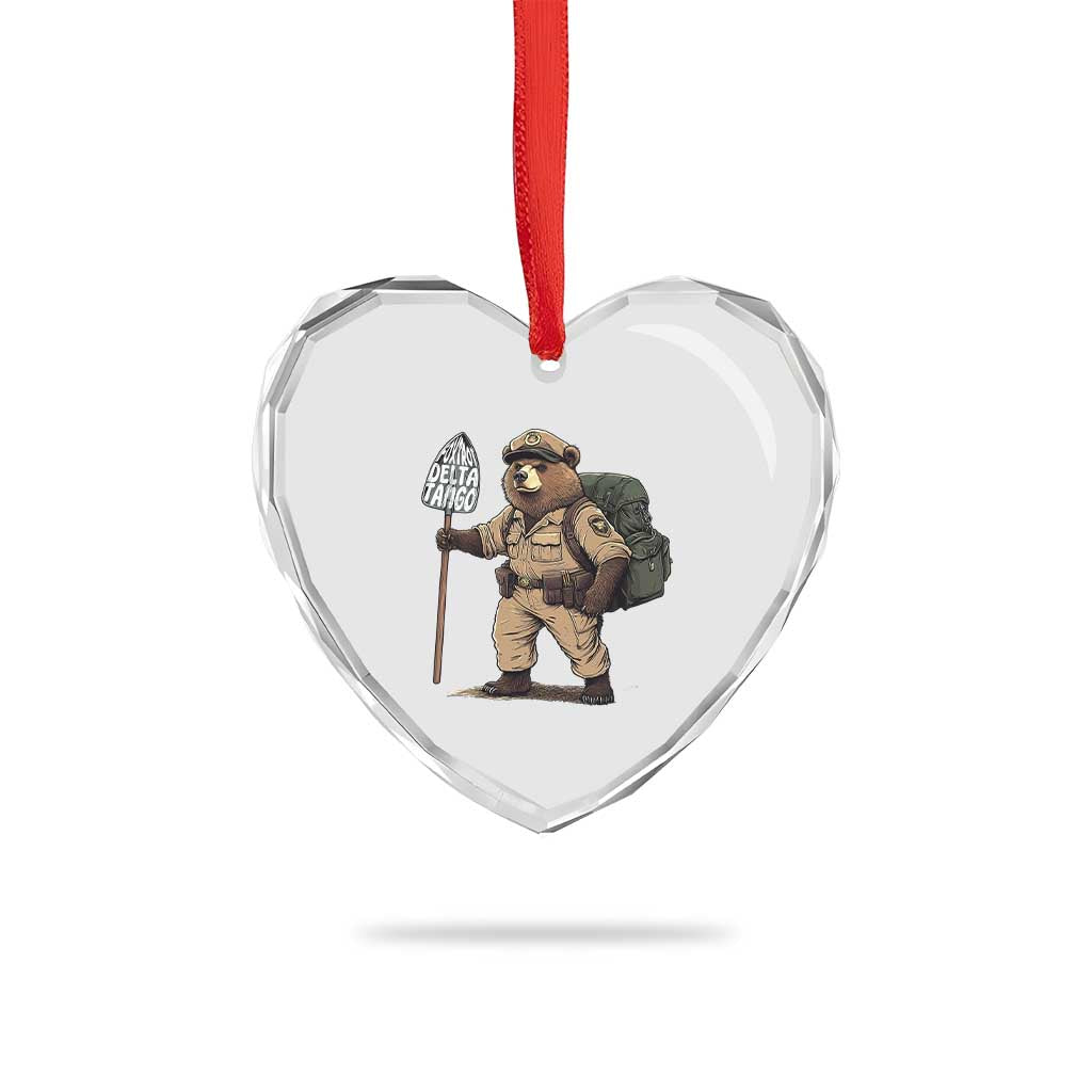 Foxtrot Delta Tango Resist Bear Heart Crystal Glass Ornament TS02 Print Your Wear