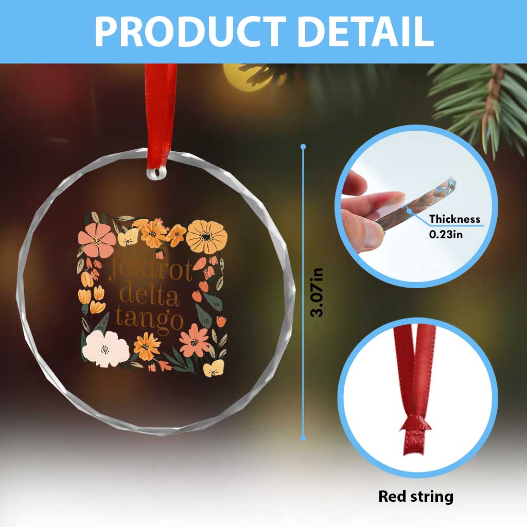 Foxtrots Deltas Tangos Boho Floral Crystal Glass Ornament Funny Offensive TS02 Print Your Wear