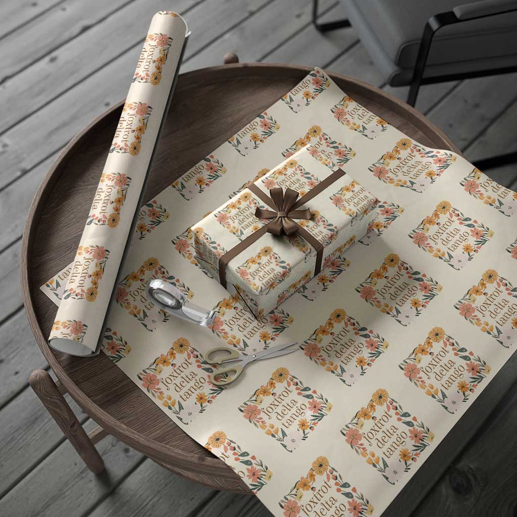 Foxtrots Deltas Tangos Boho Floral Wrapping Paper Roll Funny Offensive TS02 Beige Print Your Wear