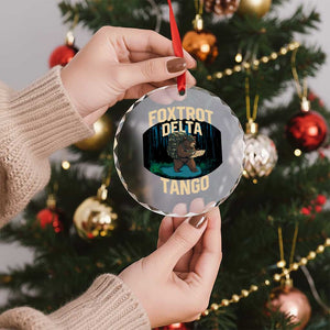 Foxtrots Deltas Tangos Funny Bear Resist Crystal Glass Ornament Protect Our National Parks - Print Your Wear
