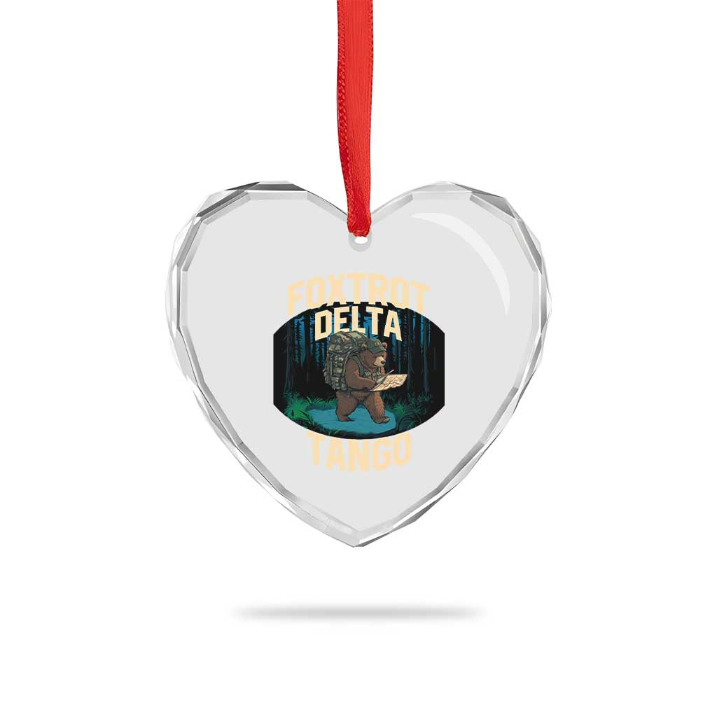 Foxtrots Deltas Tangos Funny Bear Resist Heart Crystal Glass Ornament Protect Our National Parks TS02 Print Your Wear