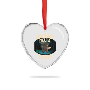 Foxtrots Deltas Tangos Funny Bear Resist Heart Crystal Glass Ornament Protect Our National Parks TS02 Print Your Wear