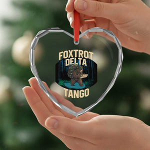 Foxtrots Deltas Tangos Funny Bear Resist Heart Crystal Glass Ornament Protect Our National Parks TS02 Print Your Wear