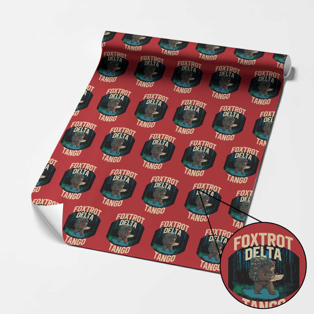 Foxtrots Deltas Tangos Funny Bear Resist Wrapping Paper Roll Protect Our National Parks TS02 Red Print Your Wear