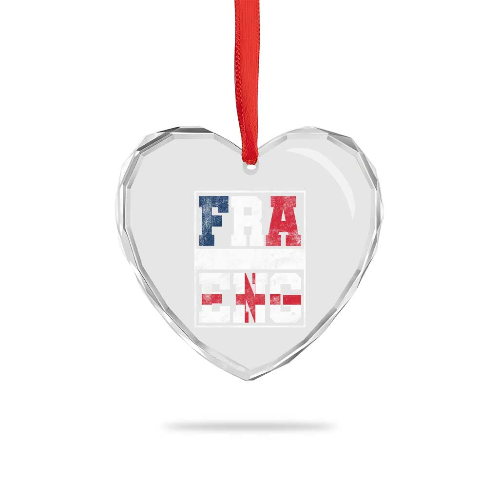 FRA ENG France England Flag Graphic Heart Crystal Glass Ornament French English Country Pride TS02 Print Your Wear