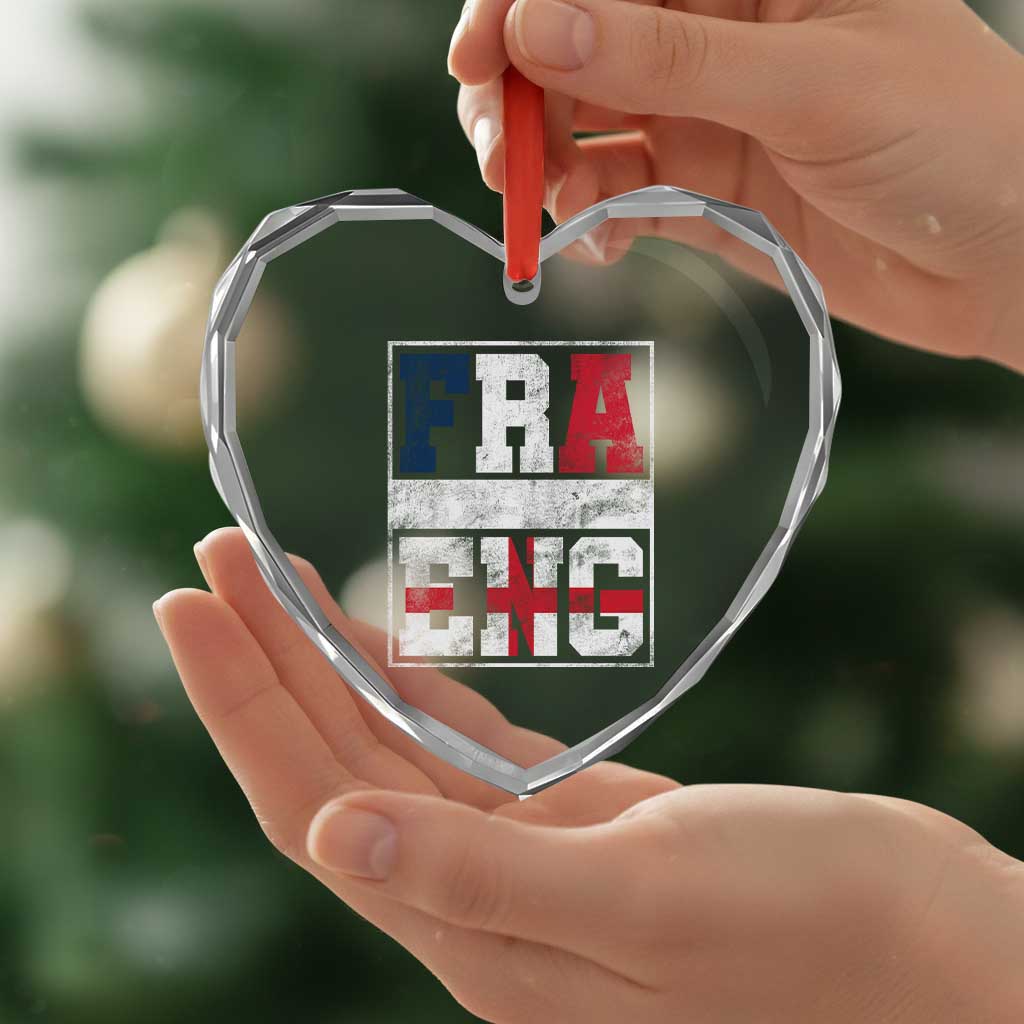 FRA ENG France England Flag Graphic Heart Crystal Glass Ornament French English Country Pride TS02 Print Your Wear