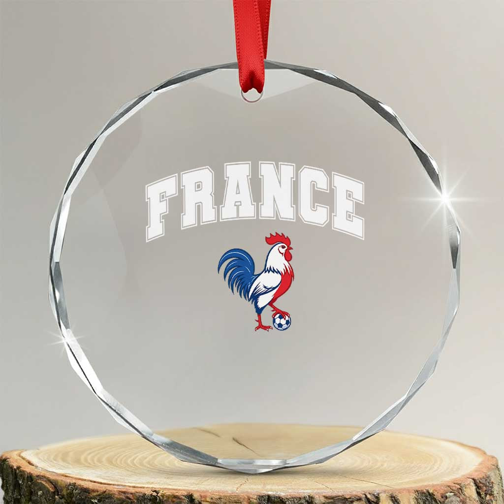 France Flag Gallic Rooster French National Pride Crystal Glass Ornament TS14 Transparent Glass 3'' Circle Print Your Wear