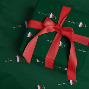 France Heartbeat EKG French Flag Map Wrapping Paper Roll TS14 Green Print Your Wear