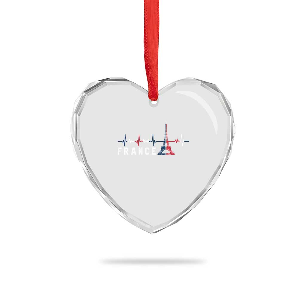 France Paris Heartbeat French Flag Eiffel Tower Souvenir Gift Heart Crystal Glass Ornament TS14 Print Your Wear