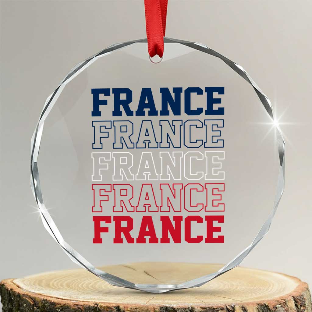 France Pride French Flag Patriotic Supporter Crystal Glass Ornament TS12 Transparent Glass 3'' Circle Print Your Wear