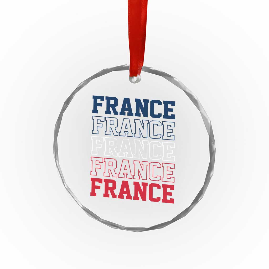 France Pride French Flag Patriotic Supporter Crystal Glass Ornament