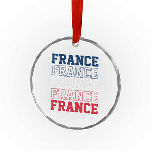 France Pride French Flag Patriotic Supporter Crystal Glass Ornament