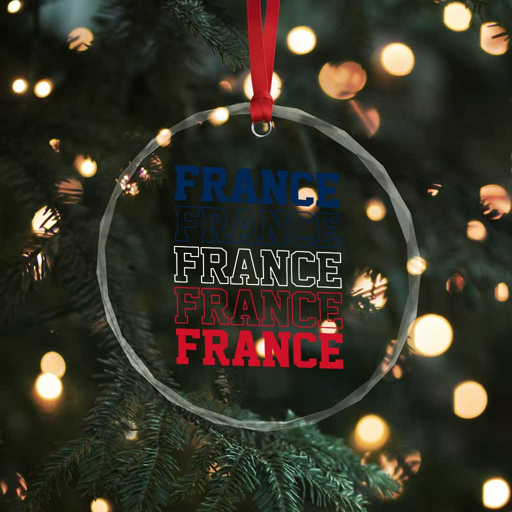 France Pride French Flag Patriotic Supporter Crystal Glass Ornament