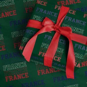 France Pride French Flag Patriotic Supporter Wrapping Paper Roll TS12 Green Print Your Wear