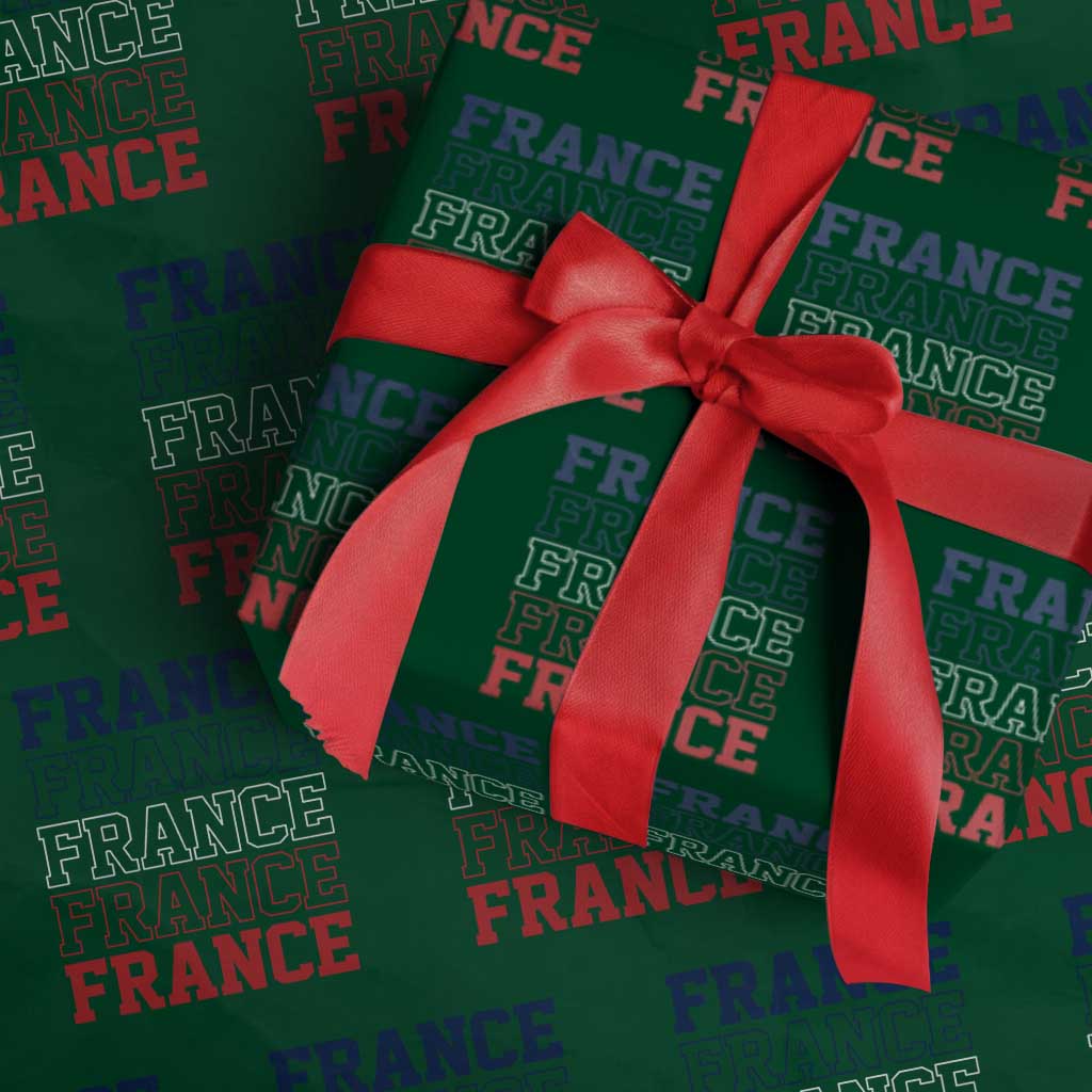 France Pride French Flag Patriotic Supporter Wrapping Paper Roll TS12 Green Print Your Wear