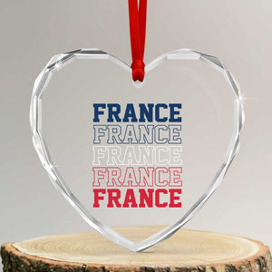 France Pride French Flag Patriotic Supporter Heart Crystal Glass Ornament TS12 Transparent Glass 3'' Heart Print Your Wear