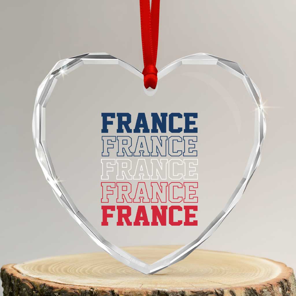 France Pride French Flag Patriotic Supporter Heart Crystal Glass Ornament TS12 Transparent Glass 3'' Heart Print Your Wear