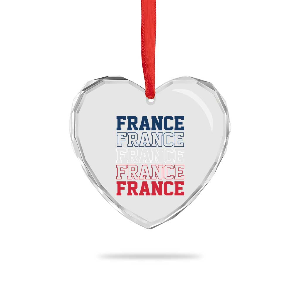 France Pride French Flag Patriotic Supporter Heart Crystal Glass Ornament TS12 Print Your Wear