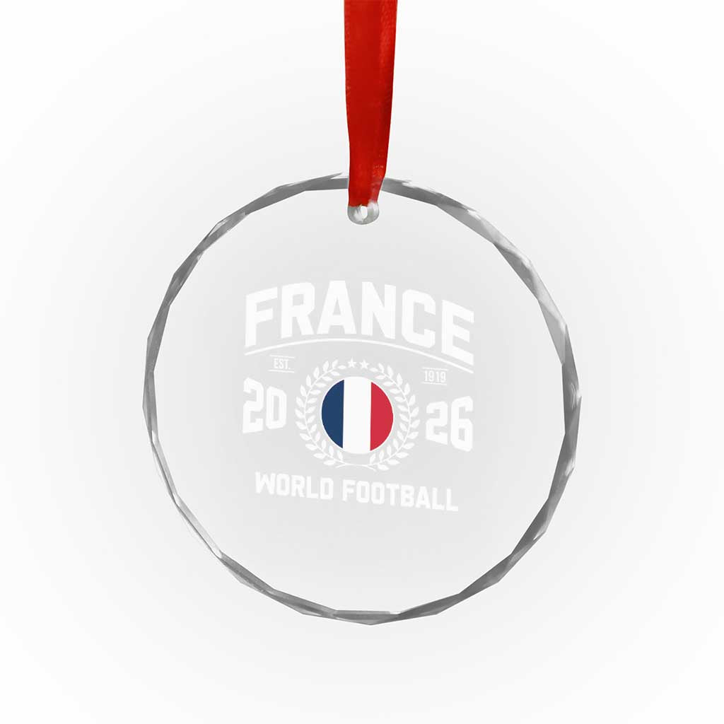 France Soccer Fan French Flag Patriotic Sports Crystal Glass Ornament