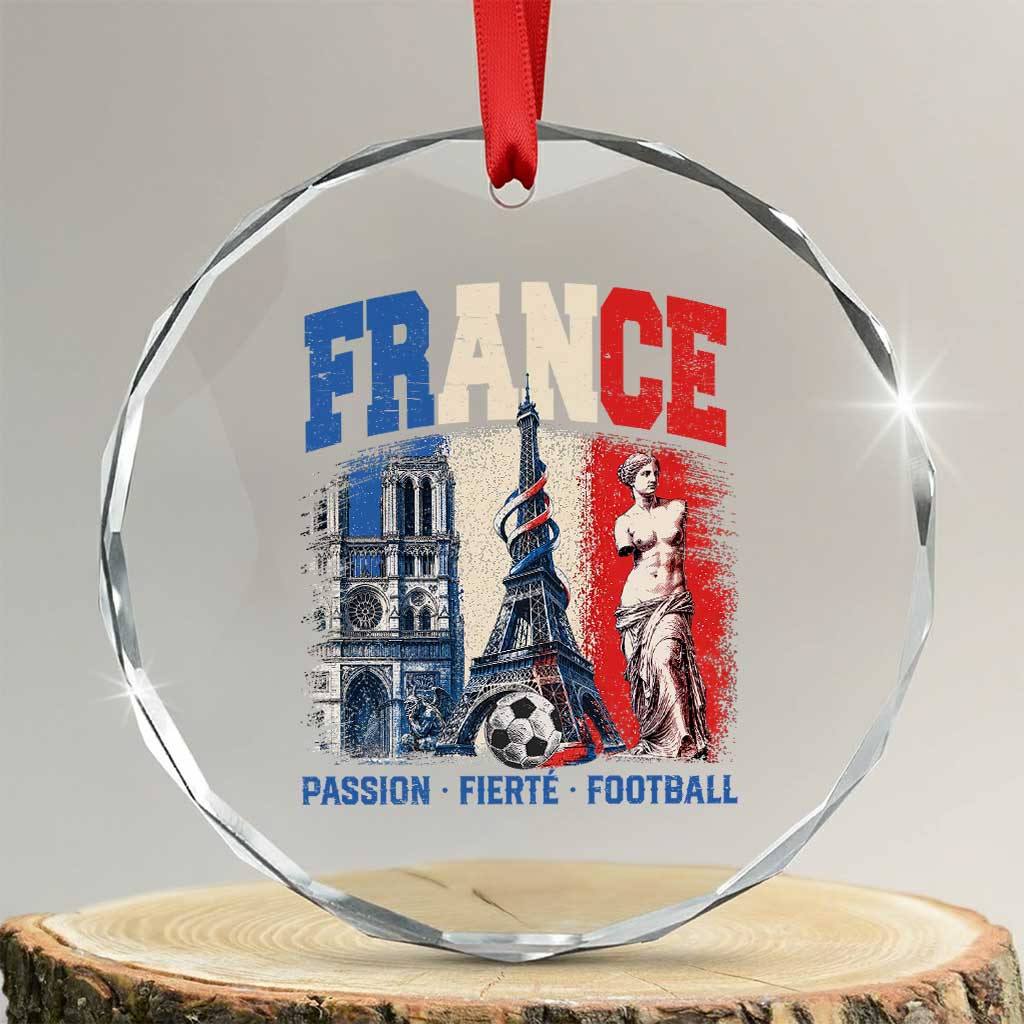 France Soccer Fan Passion Crystal Glass Ornament Fierté Football French Supporter Gift TS12 Transparent Glass 3'' Circle Print Your Wear