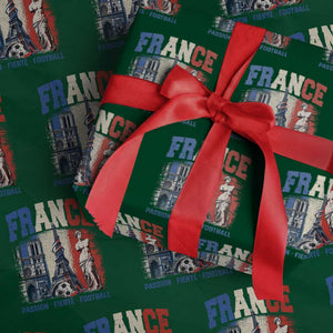 France Soccer Fan Passion Wrapping Paper Roll Fierté Football French Supporter Gift TS12 Green Print Your Wear