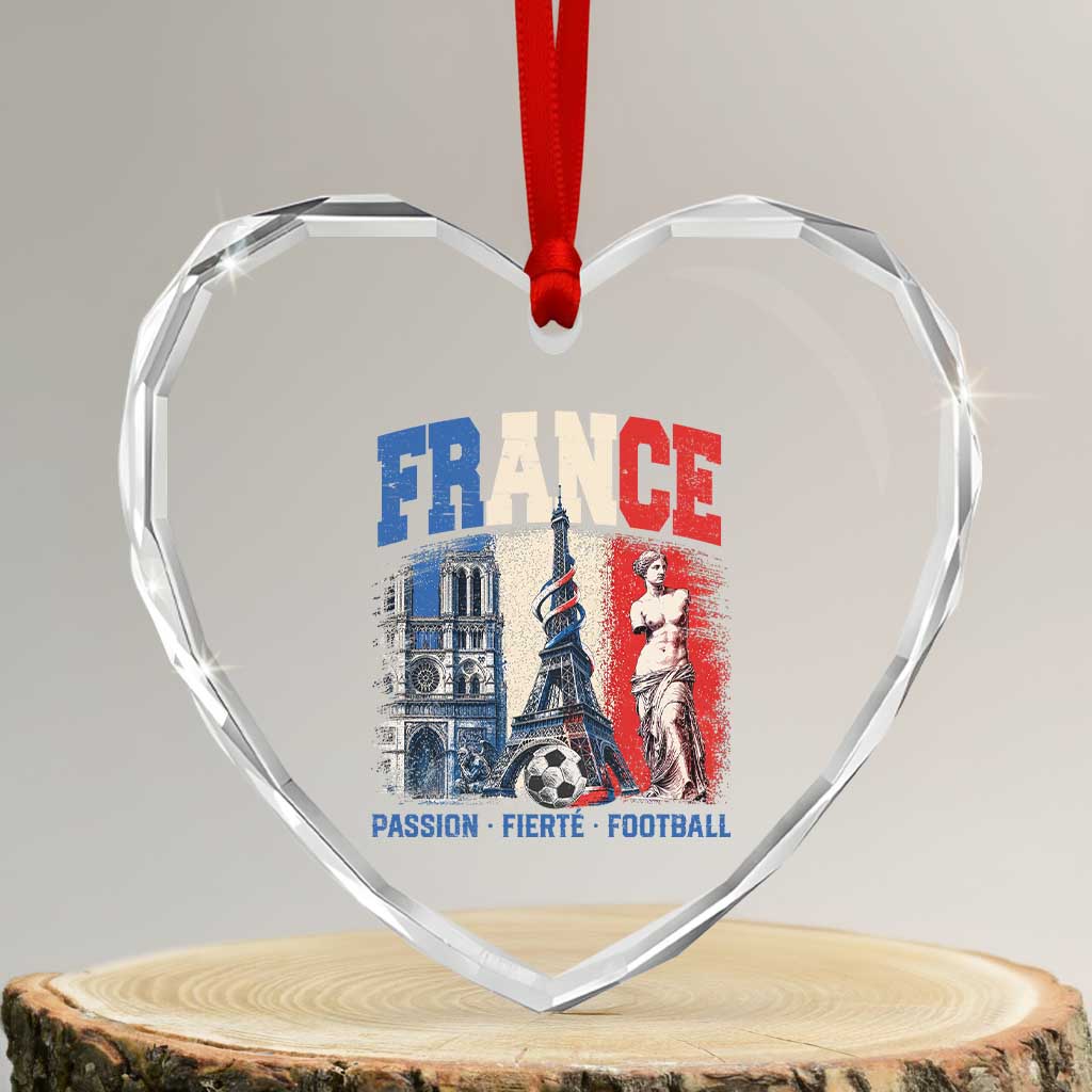 France Soccer Fan Passion Heart Crystal Glass Ornament Fierté Football French Supporter Gift TS12 Transparent Glass 3'' Heart Print Your Wear