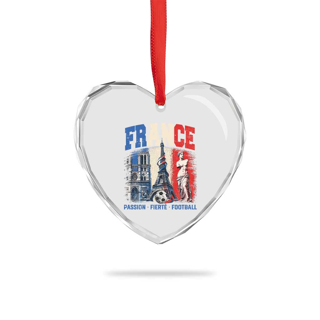 France Soccer Fan Passion Heart Crystal Glass Ornament Fierté Football French Supporter Gift TS12 Print Your Wear