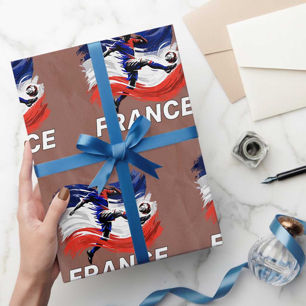 France Soccer Football Fan French Flag Wrapping Paper Roll TS14 Mocha Print Your Wear