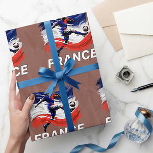 France Soccer Football Fan French Flag Wrapping Paper Roll TS14 Mocha Print Your Wear