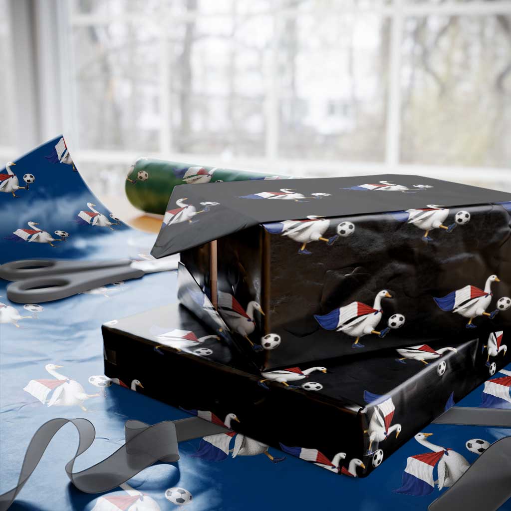 France Soccer Goose Wrapping Paper Roll French Flag Patriotic Football Fan Graphic TS10 Black Print Your Wear