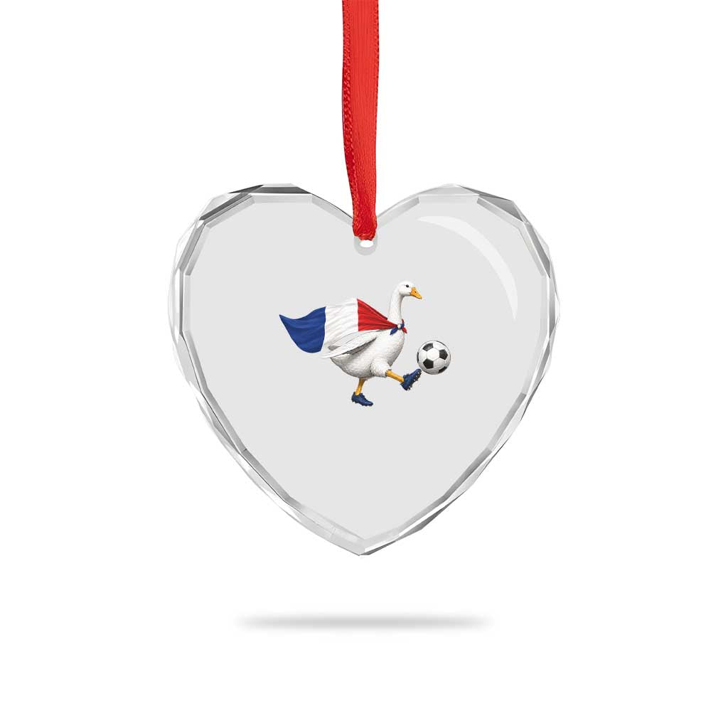 France Soccer Goose Heart Crystal Glass Ornament French Flag Patriotic Football Fan Graphic TS10 Print Your Wear