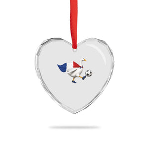France Soccer Goose Heart Crystal Glass Ornament French Flag Patriotic Football Fan Graphic TS10 Print Your Wear