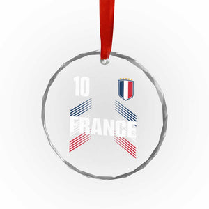 France Soccer Sports Graphic Number 10 Jersey Style Crystal Glass Ornament Proud French Football Fans Game Day Pride
