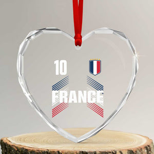 France Soccer Sports Graphic Number 10 Jersey Style Heart Crystal Glass Ornament Proud French Football Fans Game Day Pride TS02 Transparent Glass 3'' Heart Print Your Wear