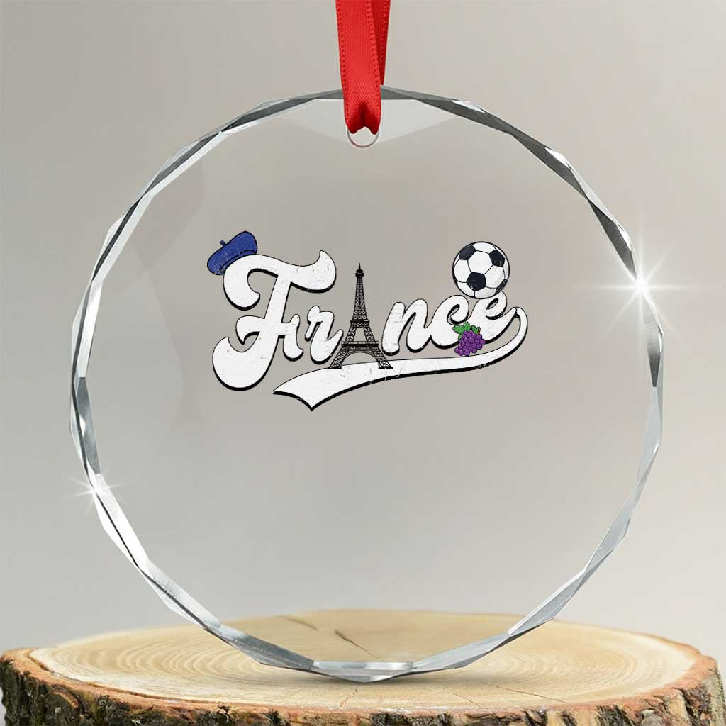 France Soccer Supporter Crystal Glass Ornament Game Day French Football Gift TS12 Transparent Glass 3'' Circle Print Your Wear