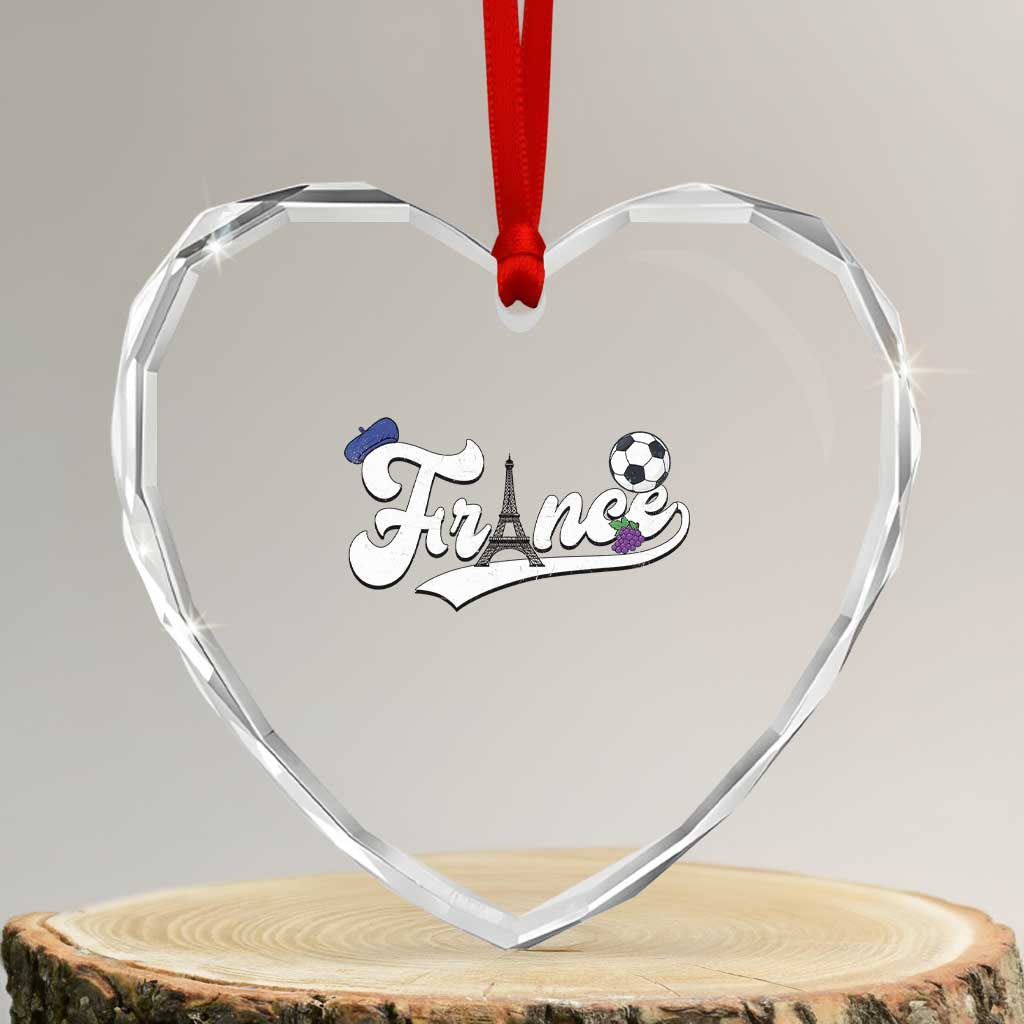 France Soccer Supporter Heart Crystal Glass Ornament Game Day French Football Gift TS12 Transparent Glass 3'' Heart Print Your Wear
