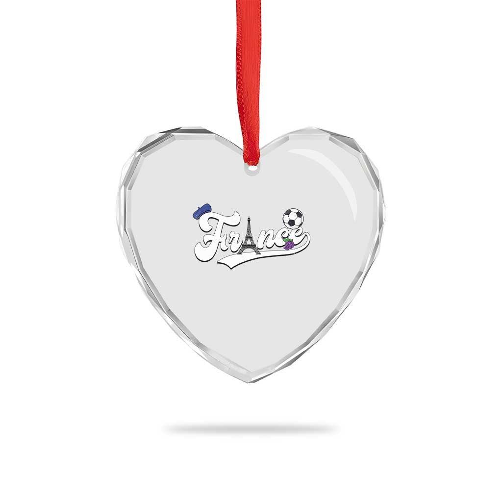 France Soccer Supporter Heart Crystal Glass Ornament Game Day French Football Gift TS12 Print Your Wear