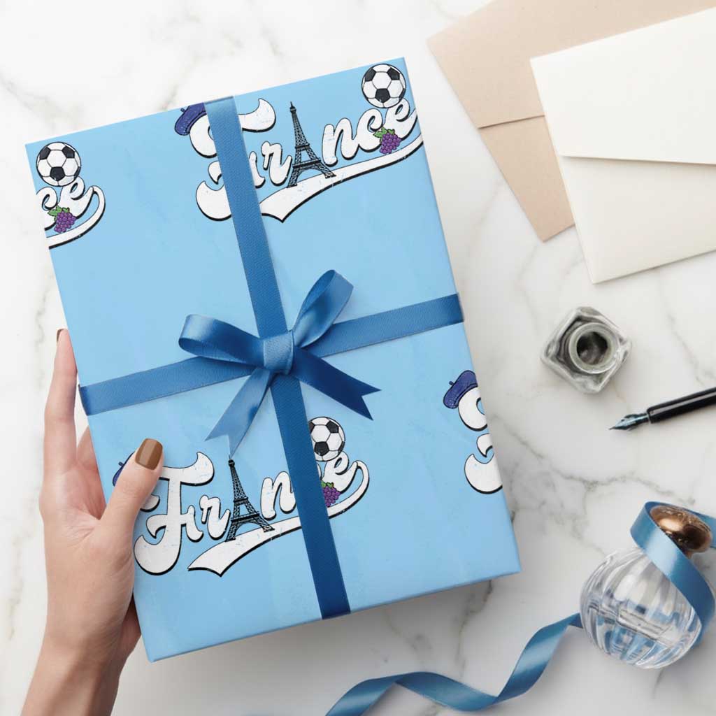 France Soccer Supporter Wrapping Paper Roll Game Day French Football Gift TS12 Light Blue Print Your Wear