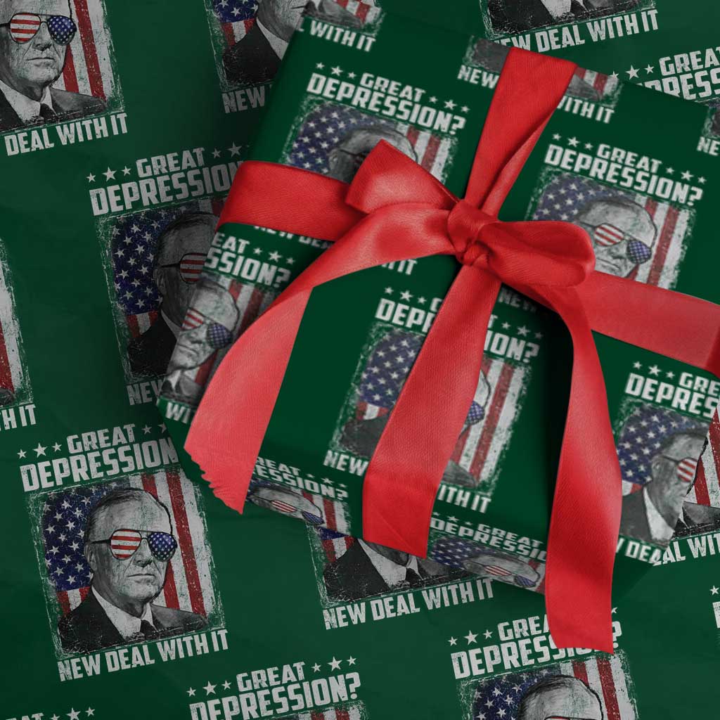 Franklin D Roosevelt Wrapping Paper Roll Great Depression New Deal With It TS11 Green Print Your Wear