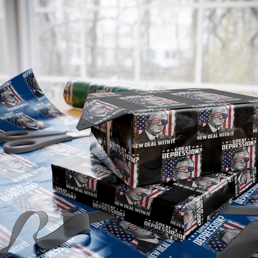 Franklin D Roosevelt Wrapping Paper Roll Great Depression New Deal With It TS11 Black Print Your Wear