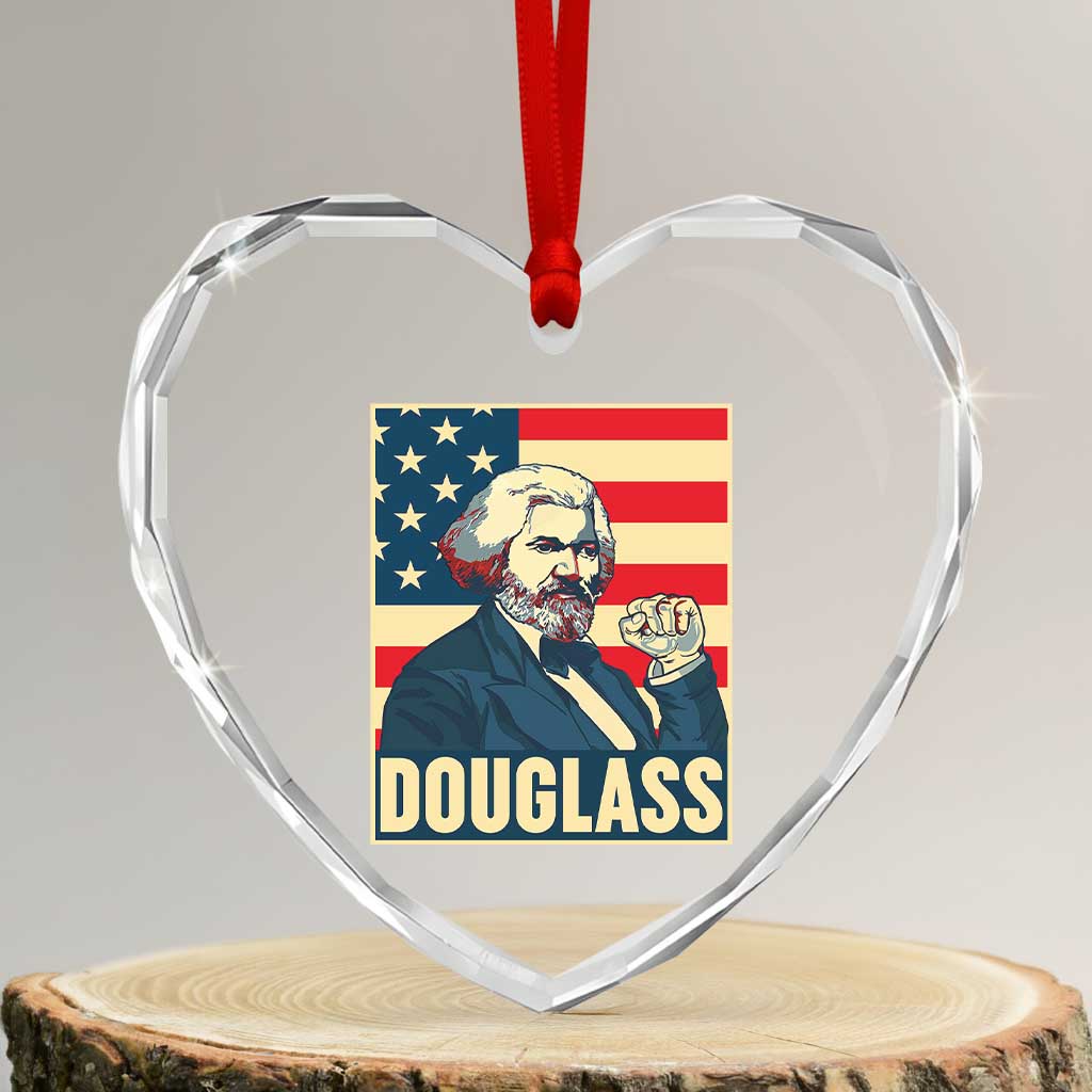 Frederick Douglass American Hero Heart Crystal Glass Ornament Black History Month Gift TS12 Transparent Glass 3'' Heart Print Your Wear