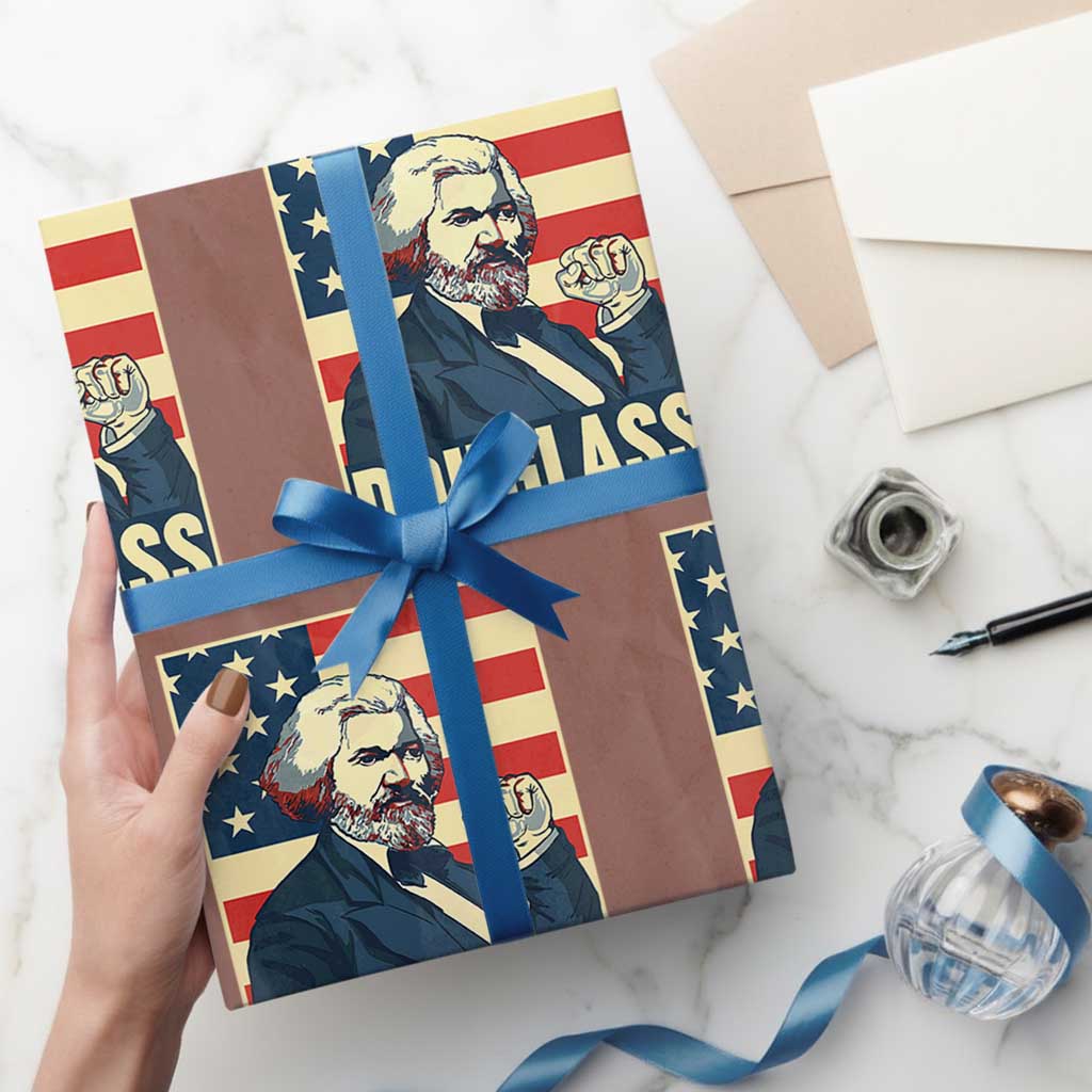 Frederick Douglass American Hero Wrapping Paper Roll Black History Month Gift TS12 Mocha Print Your Wear