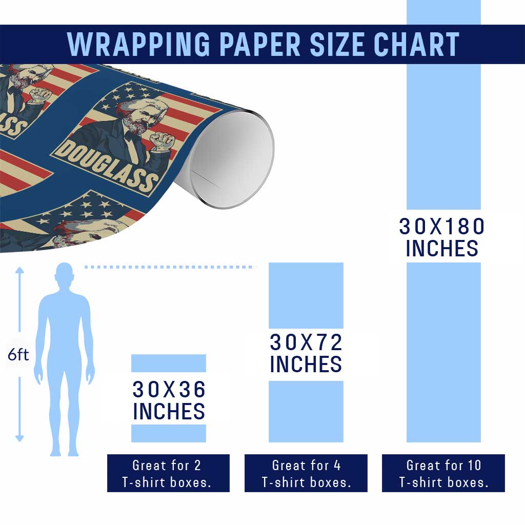 Frederick Douglass American Hero Wrapping Paper Roll Black History Month Gift TS12 Print Your Wear