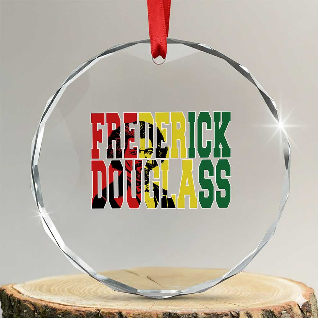 Frederick Douglass Crystal Glass Ornament Pan African Flag Black History Month TS14 Transparent Glass 3'' Circle Print Your Wear