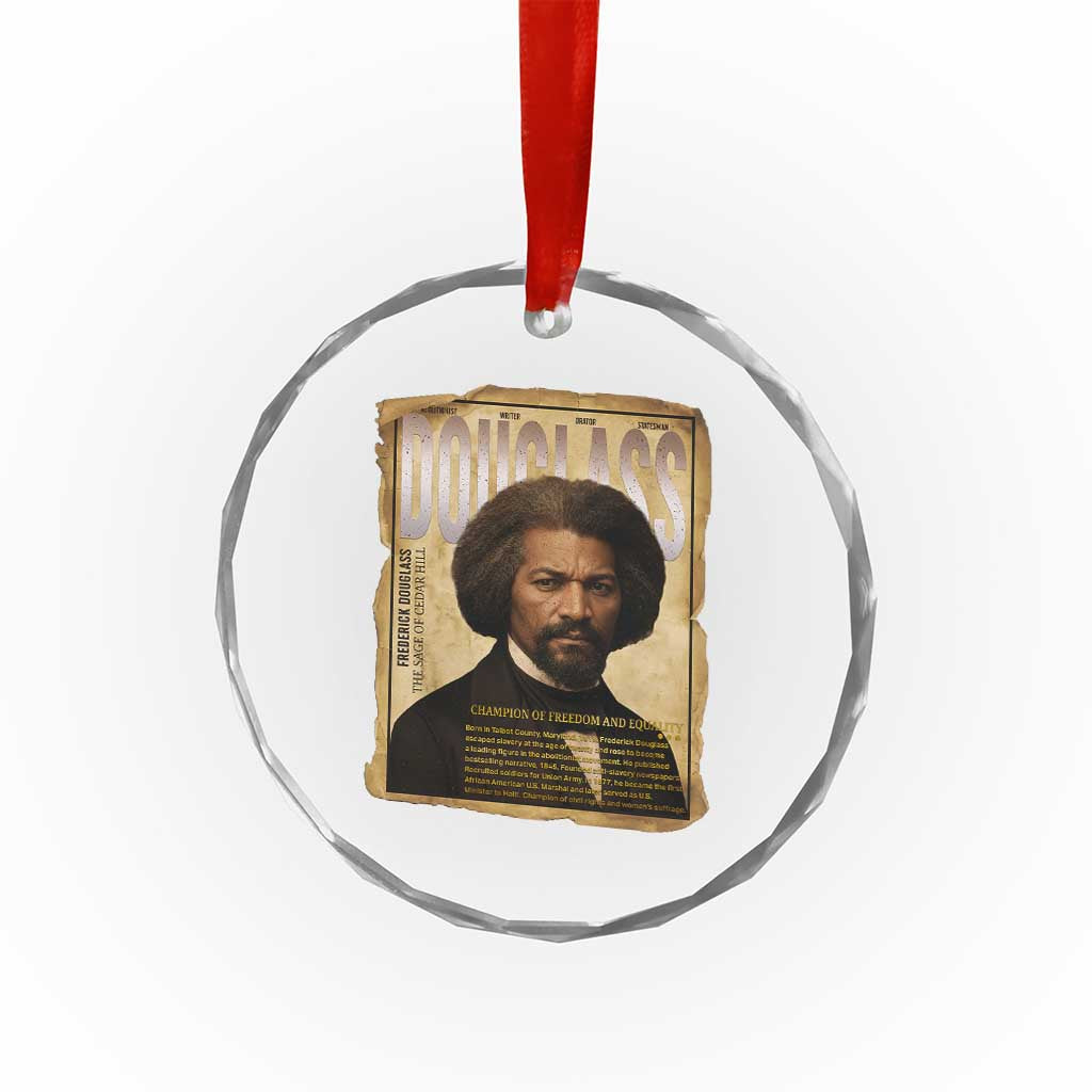 Frederick Douglass Historical Newspaper Crystal Glass Ornament The Sage Of Cedar Hill TS12 Print Your Wear