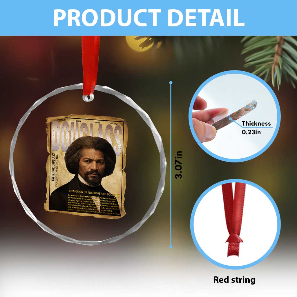 Frederick Douglass Historical Newspaper Crystal Glass Ornament The Sage Of Cedar Hill TS12 Print Your Wear